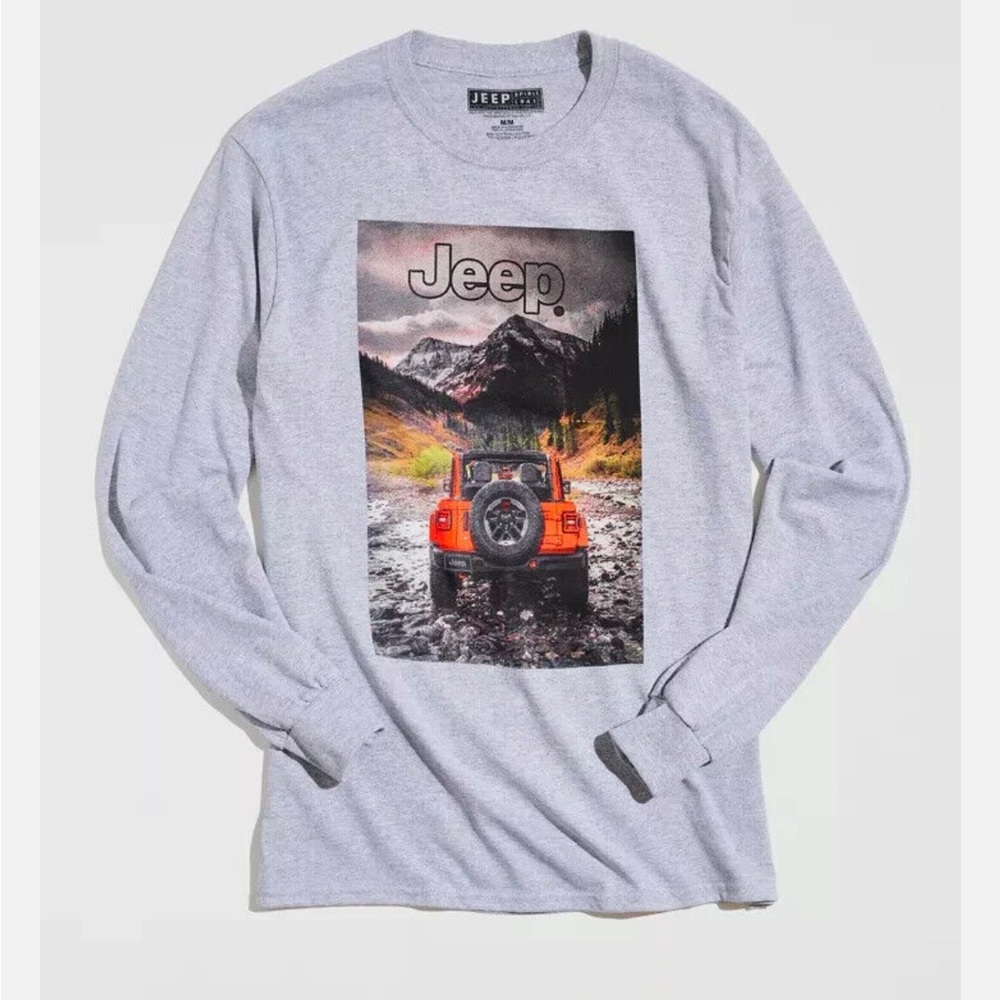 🎉SALE🎉 JEEP long sleeve T-shirt, grey unisex S